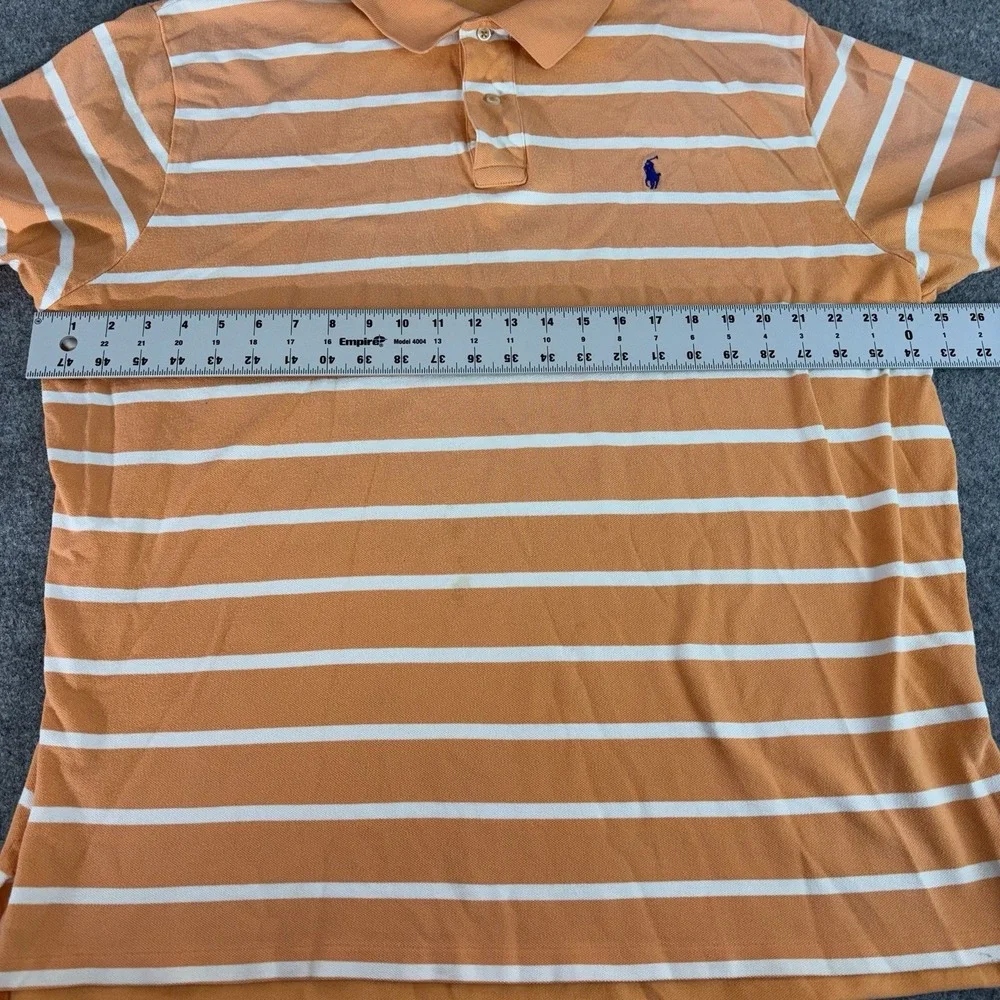 Polo Ralph Lauren Shirt Mens‎ Polo Xxl Short Sleeve Orange Classic Fit Striped